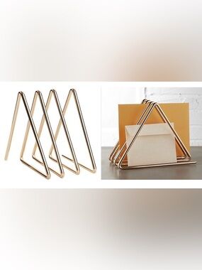 CB2 Gilded File Holder: Rose Gold
